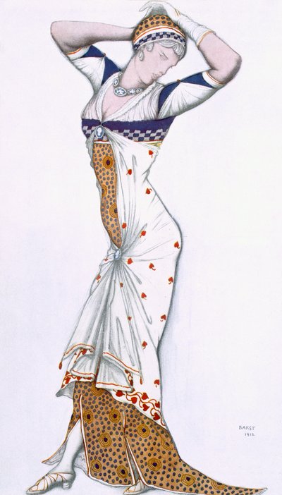 Design from A Fantasy of Modern Costume, 1912 by Leon Bakst